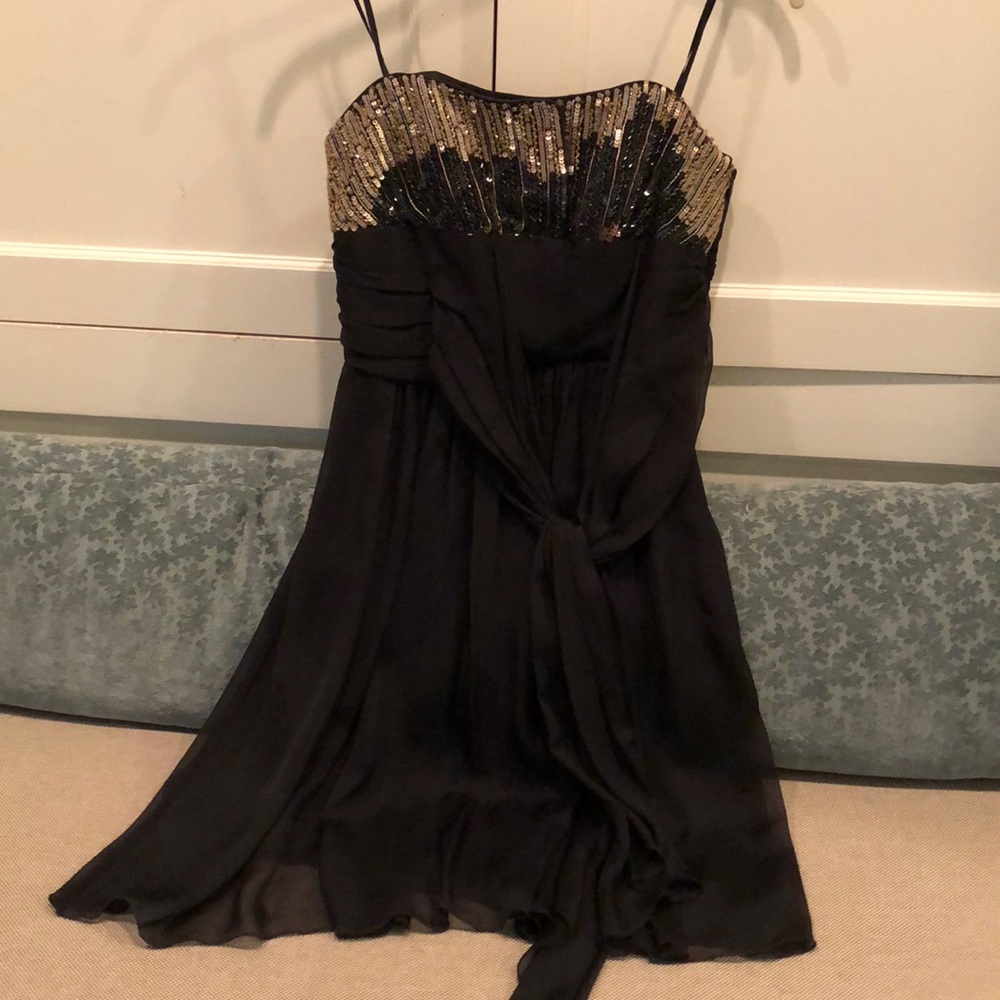 ABS short cocktail dress with beading on top